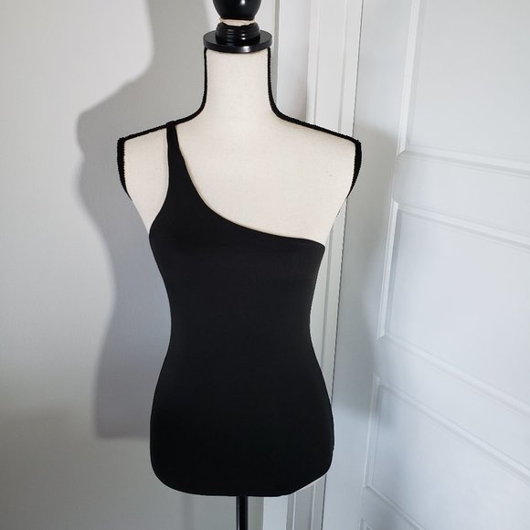 Showpo. Tops - Showpo One-shoulder Bodysuit, Black size 2